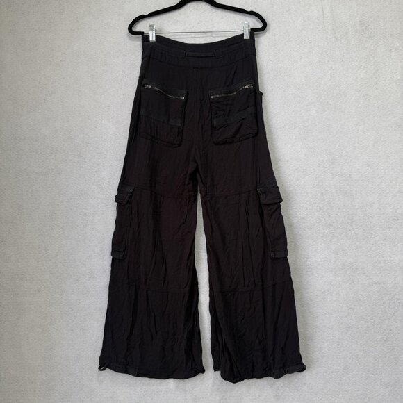 Free People Movement Pants Womens XS Black Cargo Wide Leg Drawstring Pockets - Picture 7 of 14